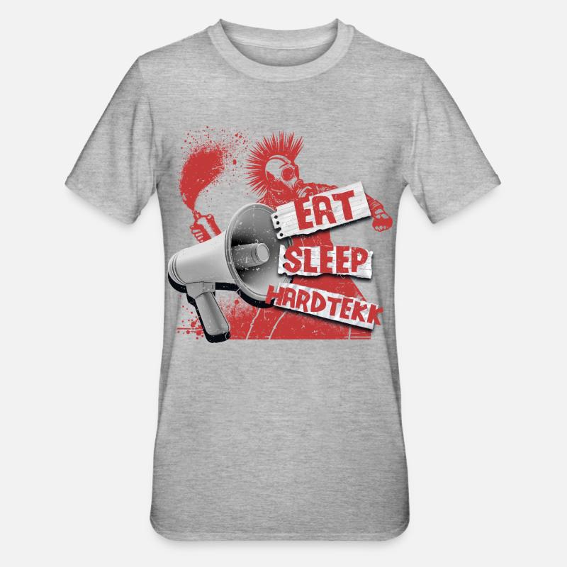 Hardtekk Tekke Allemagne de l’Est - T-shirt polycoton Unisexe - gris chiné