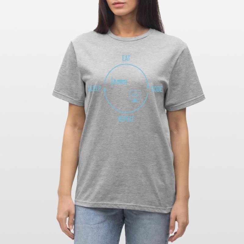 Eat Sleep Code Repeat - Programmierer Kreislauf Unisex Polycotton T-Shirt