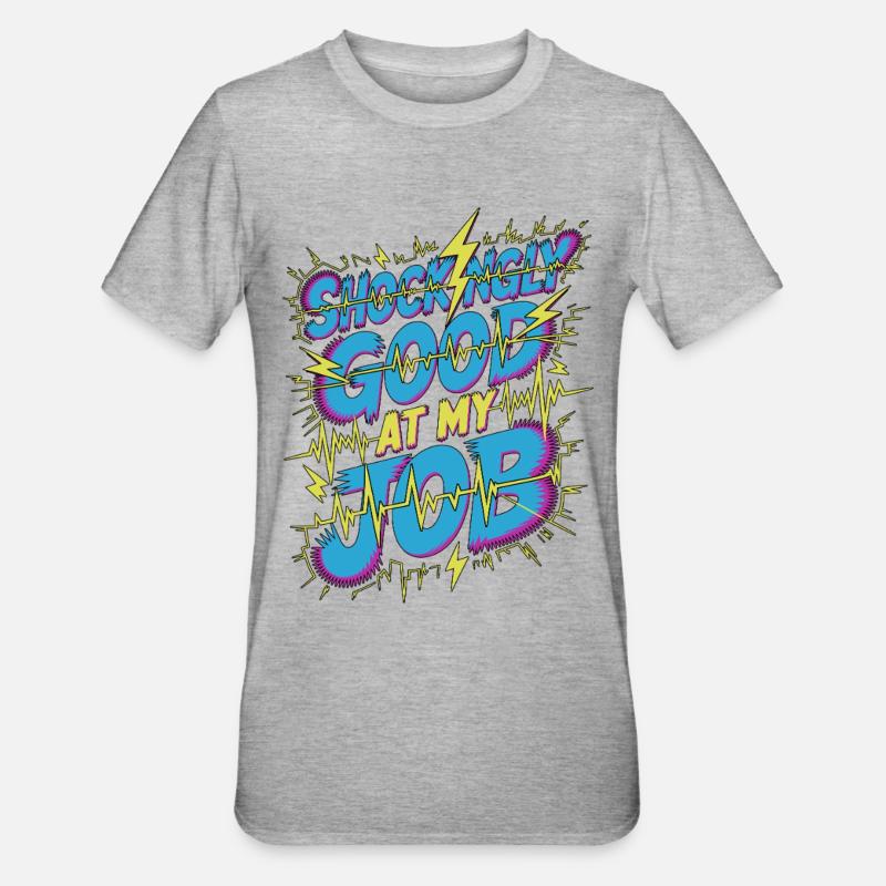 Cardiac Tech Shockingly Good Pacemaker Technician - Unisex Polycotton T-Shirt - Grau meliert
