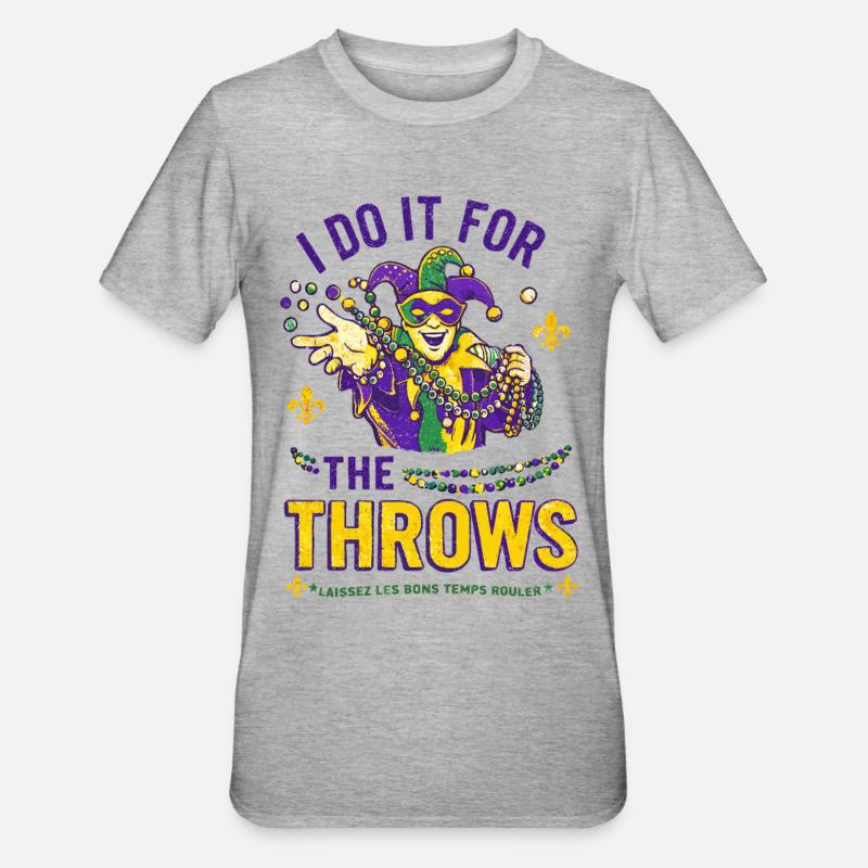 Perles Bouffons du Mardi Gras - T-shirt polycoton Unisexe - gris chiné