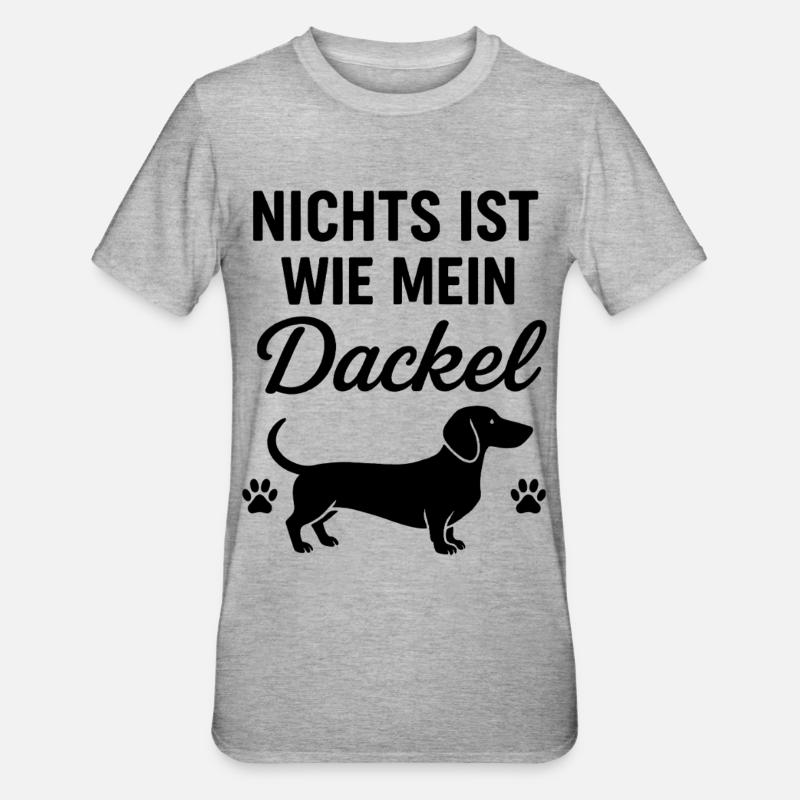 Mon dicton teckel - T-shirt polycoton Unisexe - gris chiné