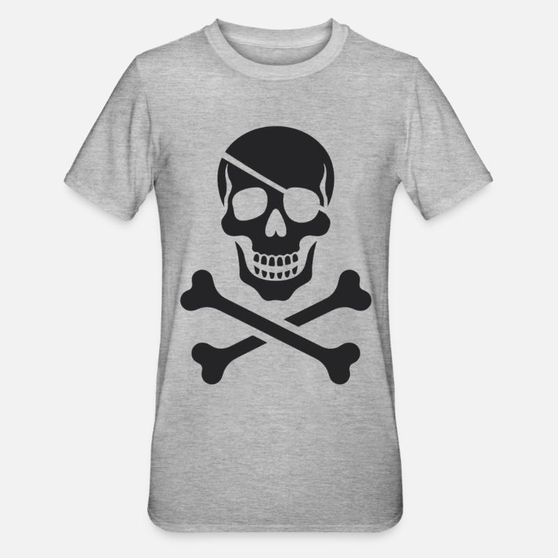 Le classique Jolly Roger Pirate Scream - T-shirt polycoton Unisexe - gris chiné