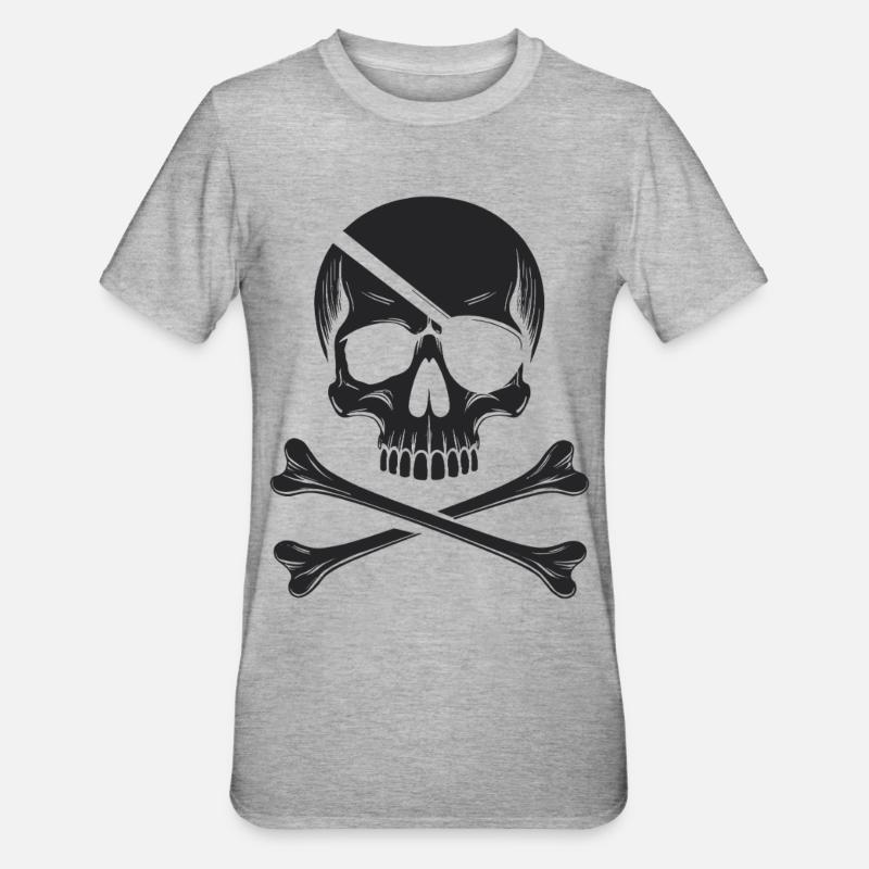 Le classique Jolly Roger Pirate Scream - T-shirt polycoton Unisexe - gris chiné