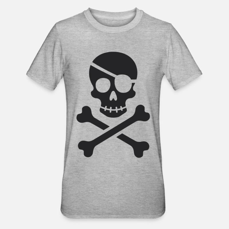 Le classique Jolly Roger Pirate Scream - T-shirt polycoton Unisexe - gris chiné