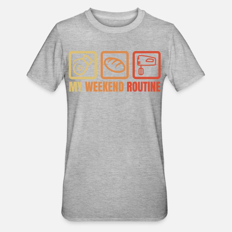 Ma routine du week-end - T-shirt polycoton Unisexe - gris chiné