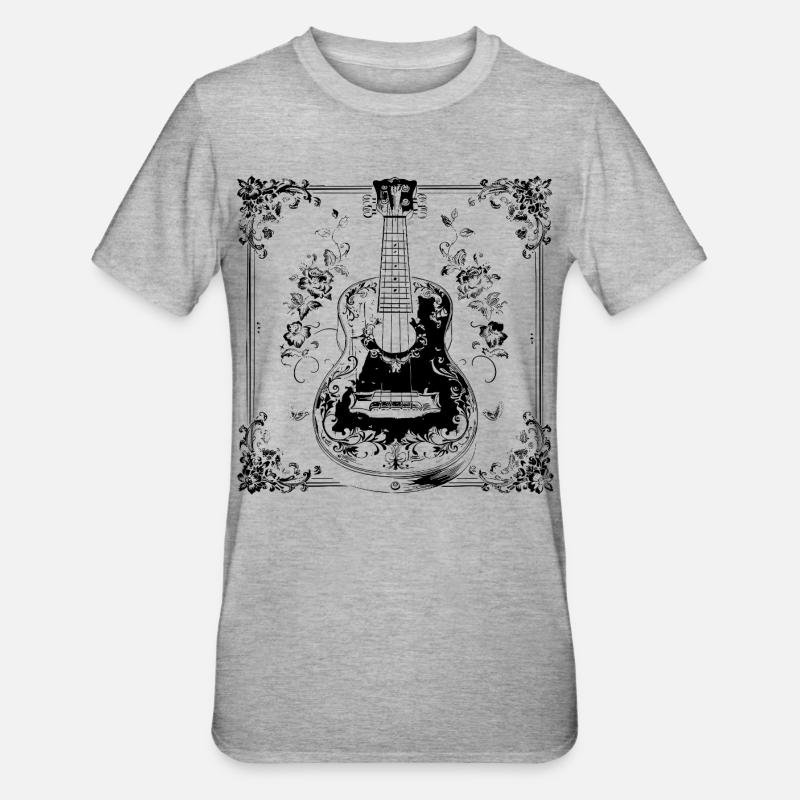 Ukulélé drôle - T-shirt polycoton Unisexe - gris chiné