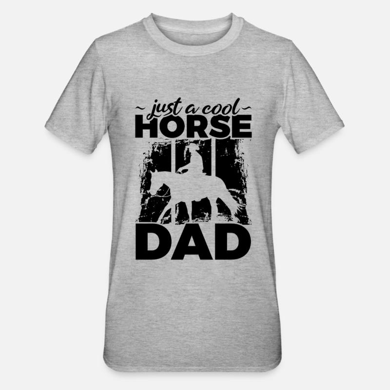 Pferde Vater - Unisex Polycotton T-Shirt - Grau meliert