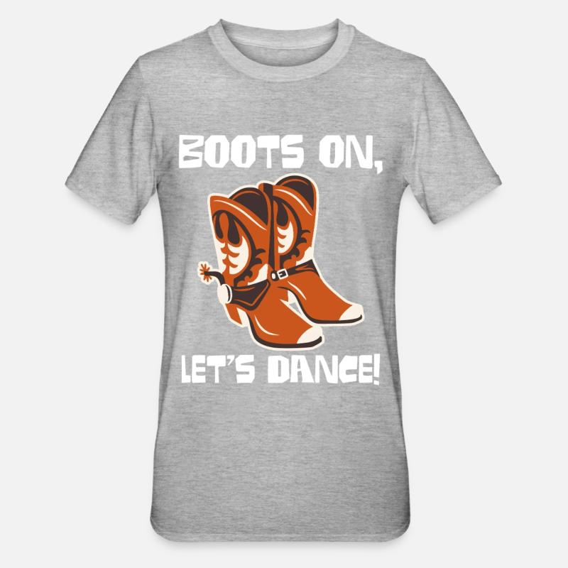 Boots On: Dancing Cowboy Boots - Unisex Polycotton T-Shirt - heather grey