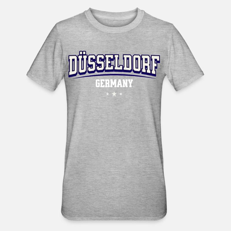 Düsseldorf Deutschland Varsity-Logo - Unisex Polycotton T-Shirt - Grau meliert