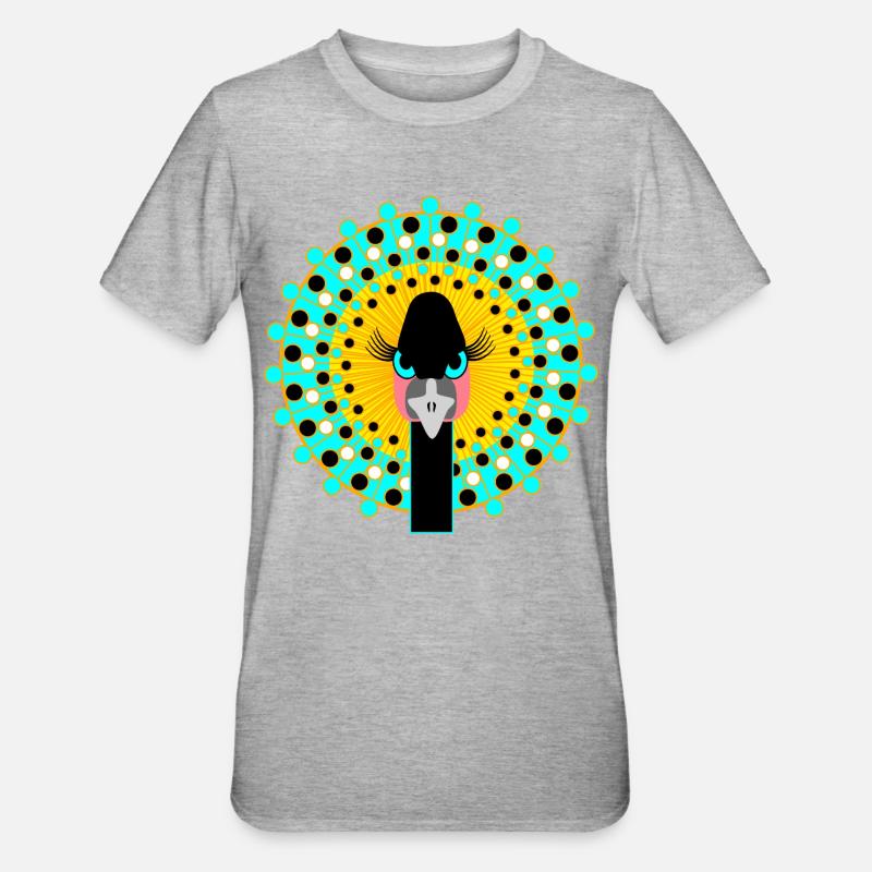 Vogel-Mädchen-Power - Unisex Polycotton T-Shirt - Grau meliert