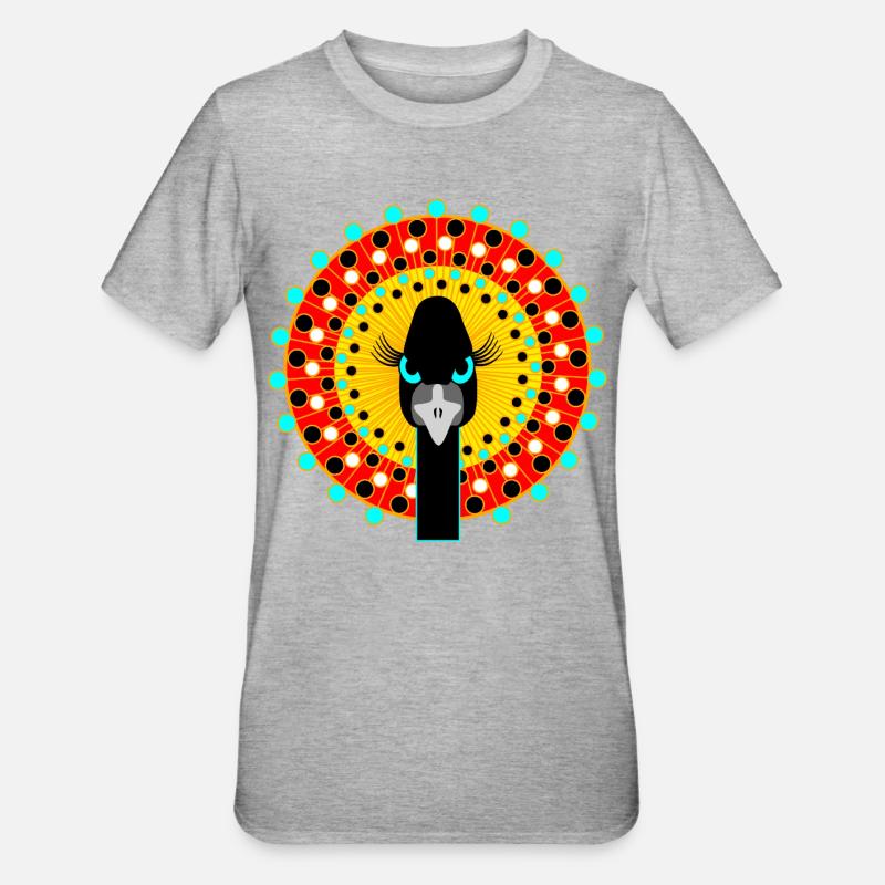 Vogel mit Attitüde. - Unisex Polycotton T-Shirt - Grau meliert