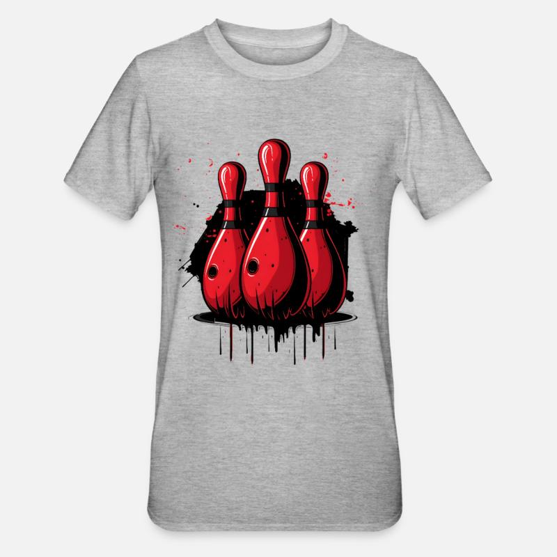 Quilles de bowling - T-shirt polycoton Unisexe - gris chiné