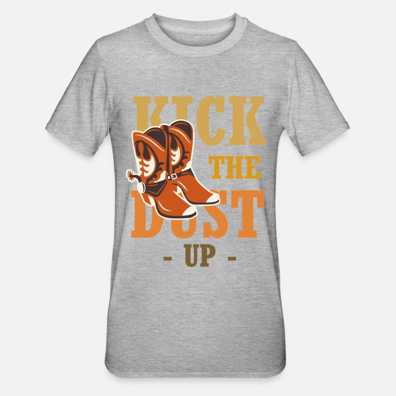 Dust on your boots – Western Boot - Unisex Polycotton T-Shirt - heather grey