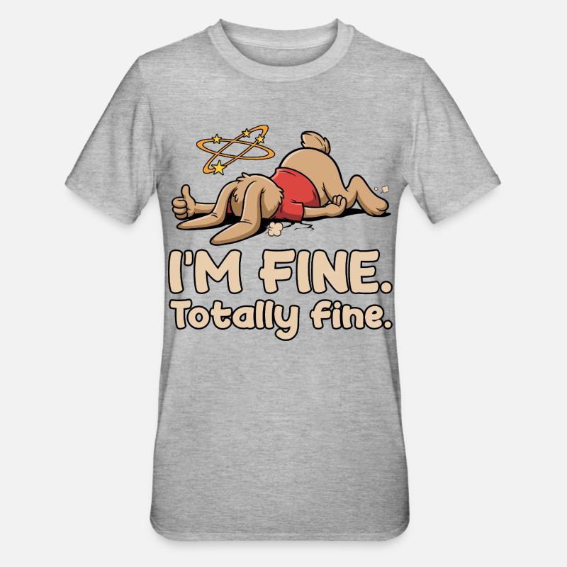 Exhausted rabbit with sarcastic saying - Unisex Polycotton T-Shirt - heather grey