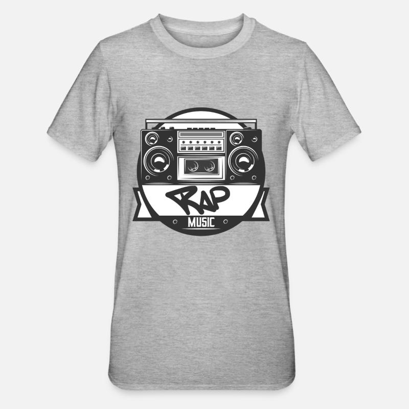 Jukebox Rap Logo Ghetto Blaster - T-shirt polycoton Unisexe - gris chiné