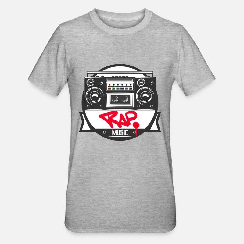 Jukebox Rap Logo Ghetto Blaster Graffiti - T-shirt polycoton Unisexe - gris chiné