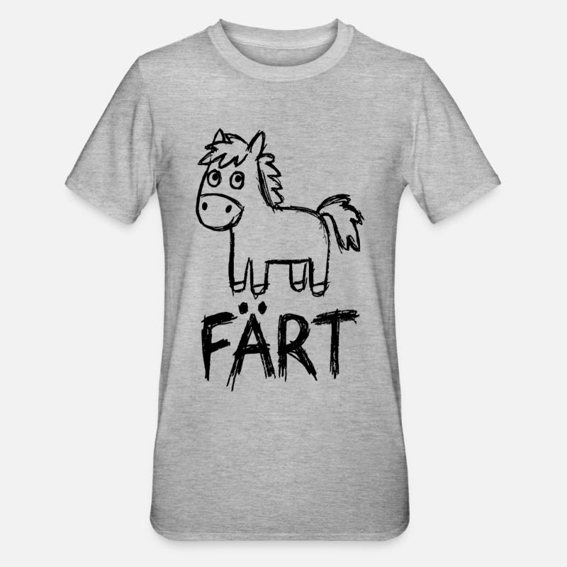 Cavalier cheval Propriétaire de chevaux FÄRT - T-shirt polycoton Unisexe - gris chiné