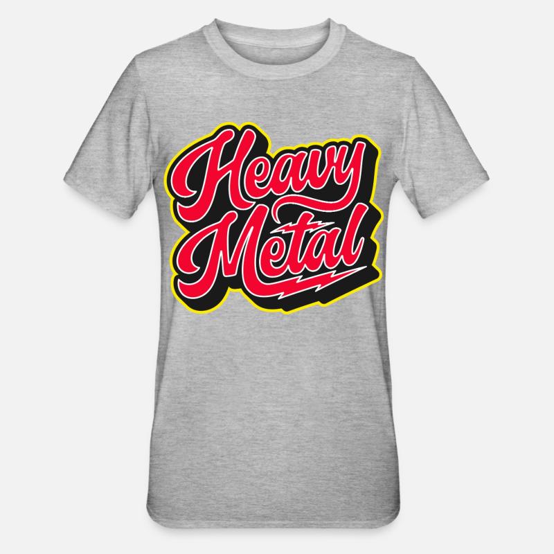 Heavy Metal Bold 3D Script - Unisex Polycotton T-Shirt - heather grey
