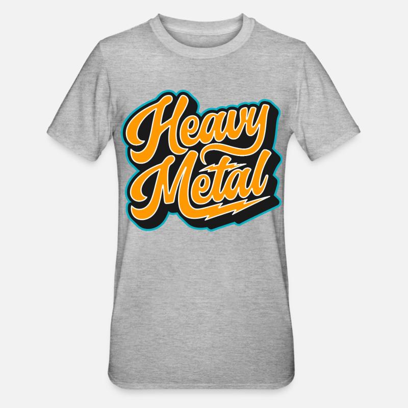 Heavy Metal Bold Script Logo - Unisex Polycotton T-Shirt - Grau meliert