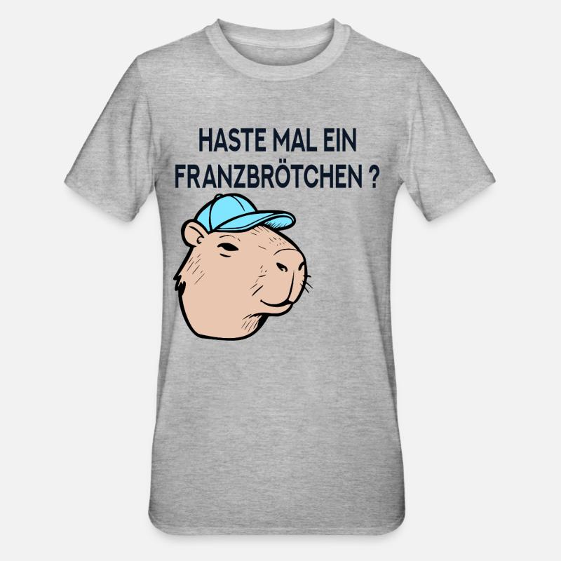 Franzbrötchen Hambourg Capybara - T-shirt polycoton Unisexe - gris chiné