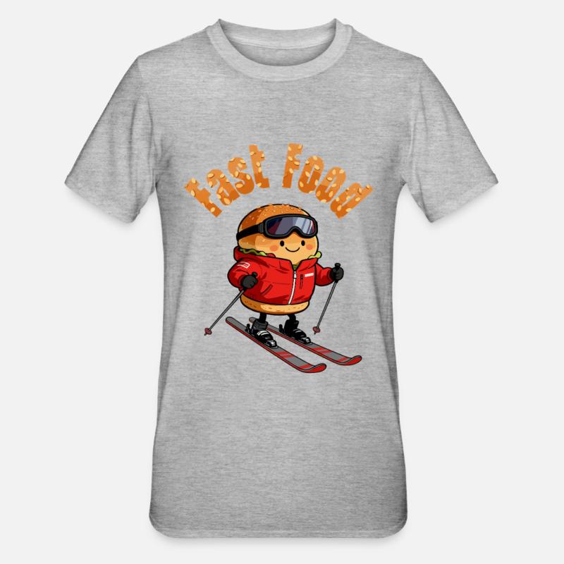 Restauration rapide à ski - T-shirt polycoton Unisexe - gris chiné