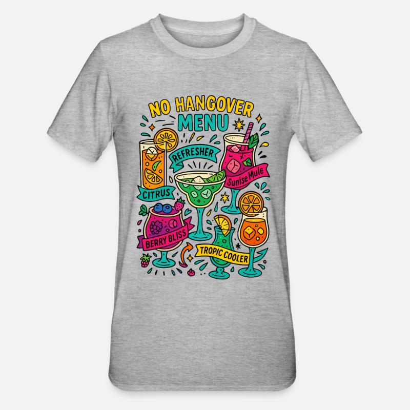 Pas de menu hangar, carte mocktail - T-shirt polycoton Unisexe - gris chiné