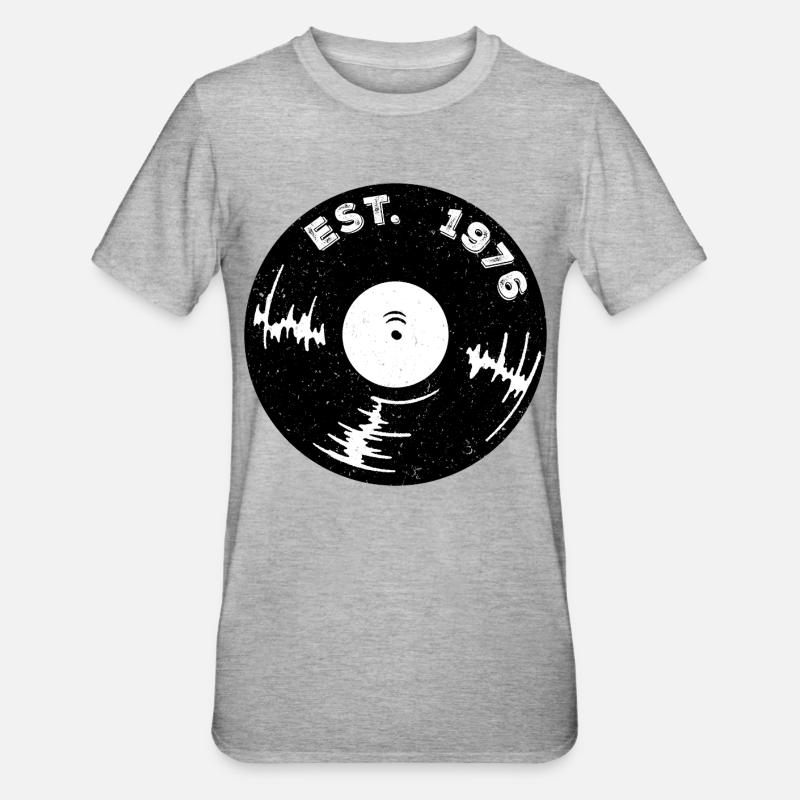 Vinyle créé en 1976 - T-shirt polycoton Unisexe - gris chiné