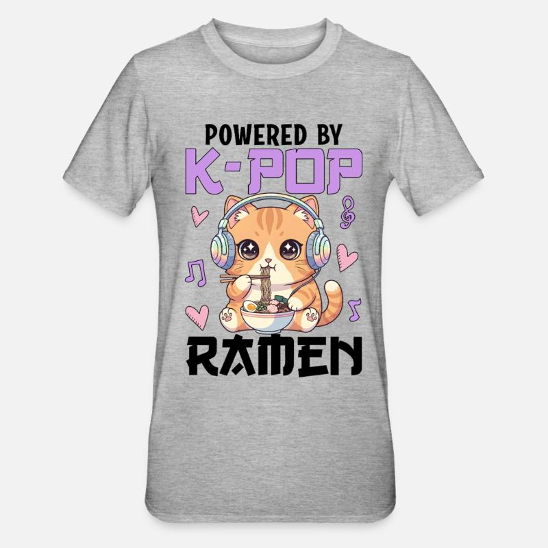 Powered By K-Pop Ramen - Unisex Polycotton T-Shirt - heather grey