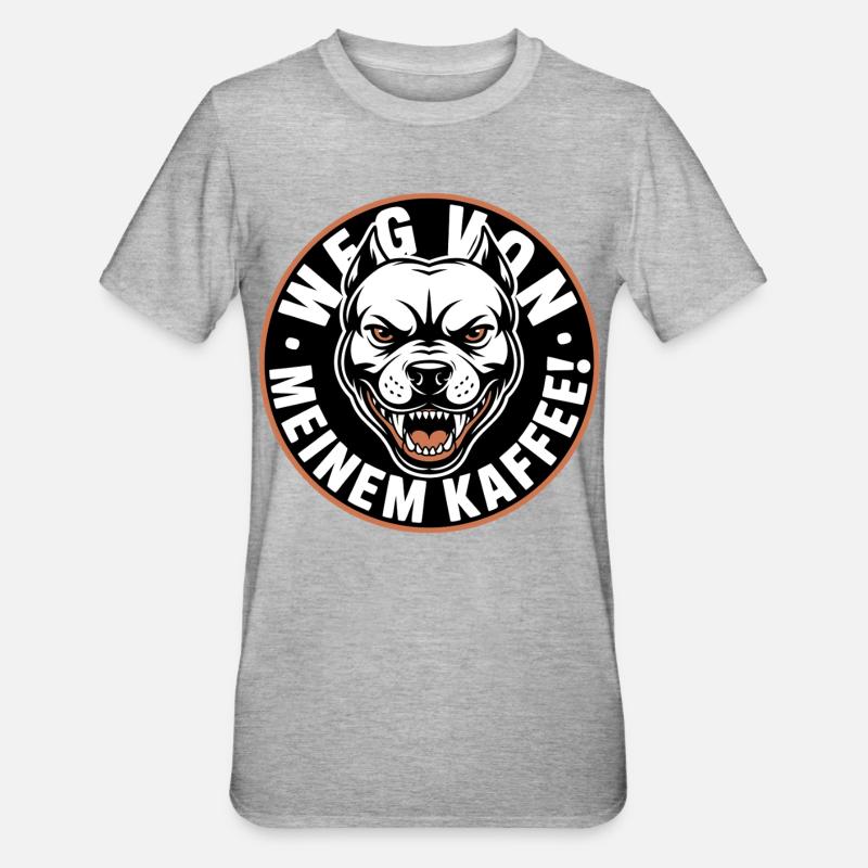 Wütender Hund Kaffee Logo - Unisex Polycotton T-Shirt - Grau meliert