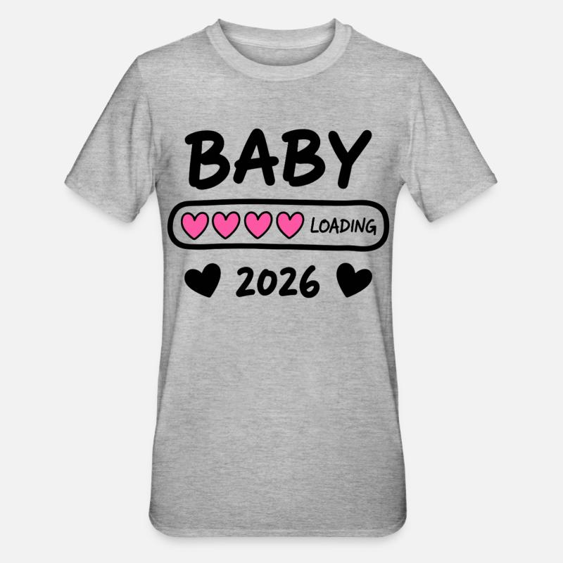 Baby Loading 2026 Parents enceintes - T-shirt polycoton Unisexe - gris chiné