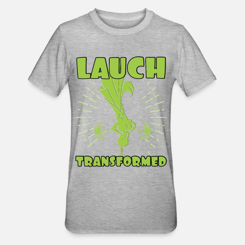 HALTÉROPHILE DE POIREAU TRANSFORMÉ Drôle - T-shirt polycoton Unisexe - gris chiné