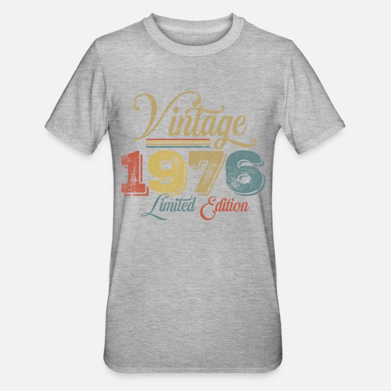 50e anniversaire 1976 - T-shirt polycoton Unisexe - gris chiné