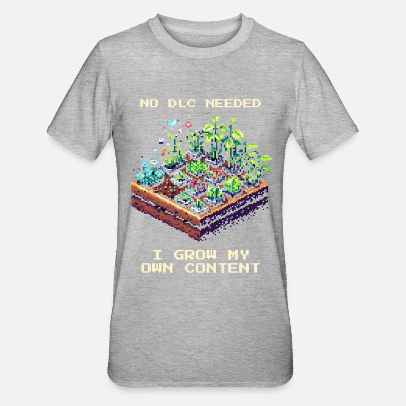 No DLC needed | Self-catering garden - Unisex Polycotton T-Shirt - heather grey