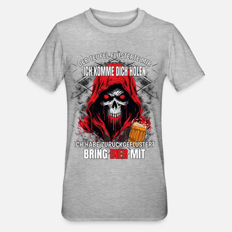 Le diable me murmura... - T-shirt polycoton Unisexe - gris chiné