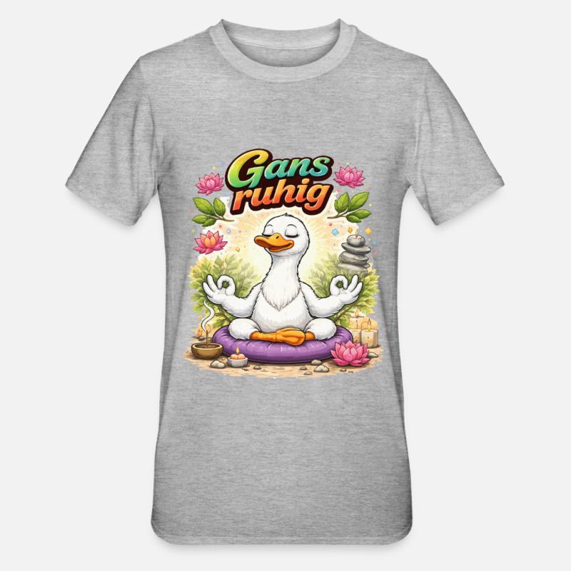 Goose Calm – Relaxation through Meditation - Unisex Polycotton T-Shirt - heather grey