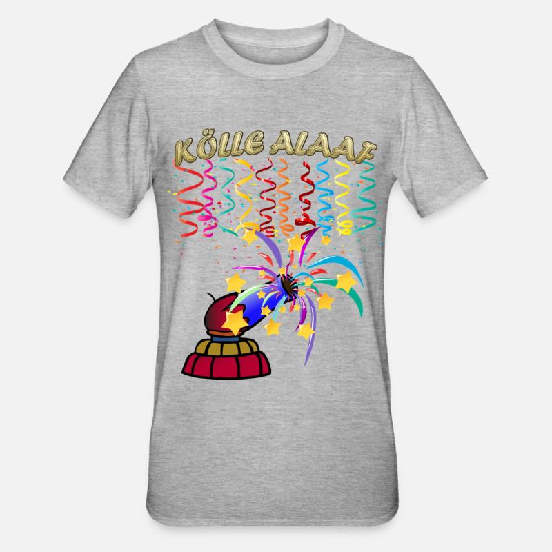 Feux d’artifice Alaaf de Cologne - T-shirt polycoton Unisexe - gris chiné