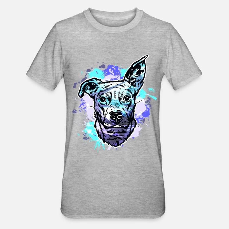 Croix du taureau beagle - T-shirt polycoton Unisexe - gris chiné