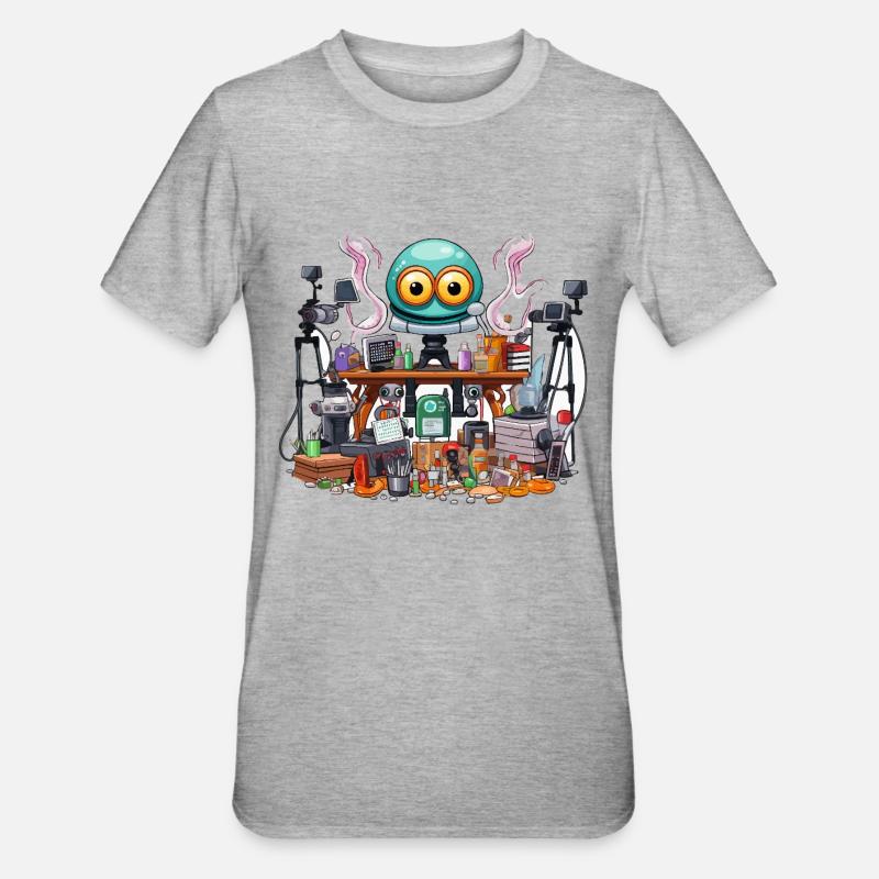 Kreativer Gadget-Workshop Alien - Unisex Polycotton T-Shirt - Grau meliert