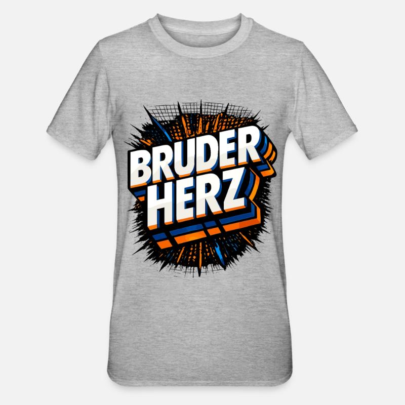 Bruderherz Geschenk Bruder - Unisex Polycotton T-Shirt - Grau meliert