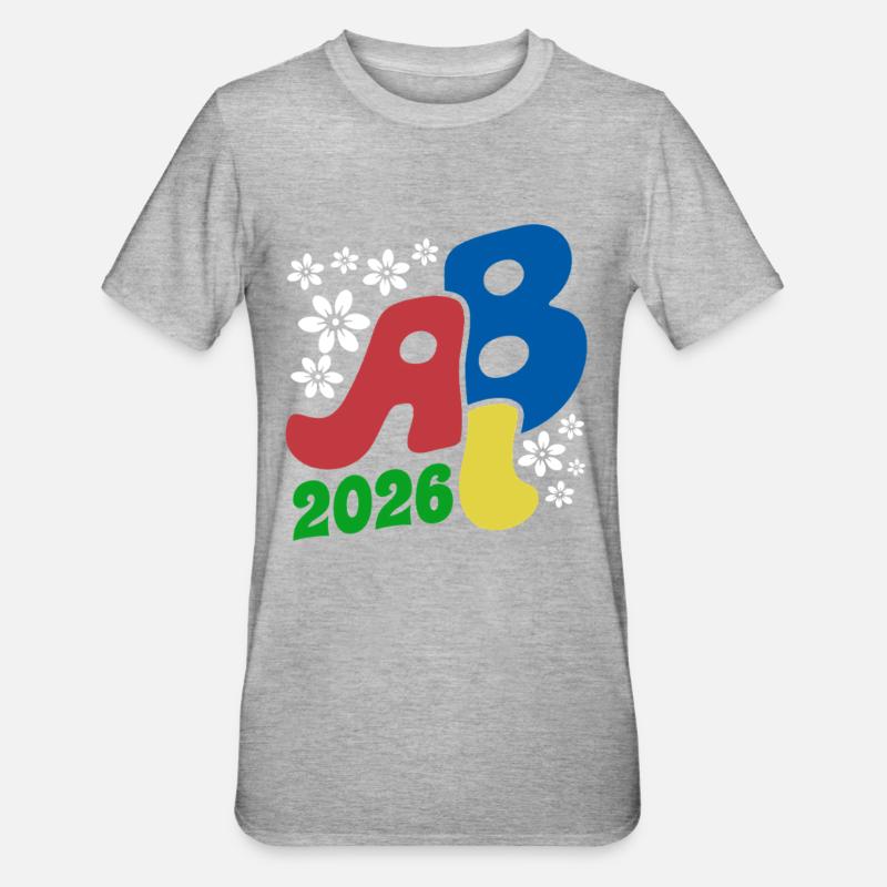 Dono Retro Abitur ABI 2026 Blossoms - Maglietta unisex, mix cotone e poliestere - grigio melange