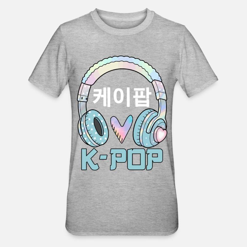 K Pop 케이팝 - T-shirt polycoton Unisexe - gris chiné
