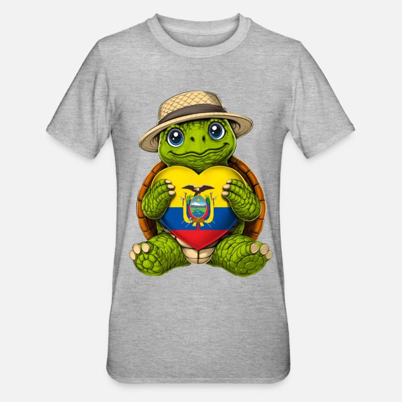 Tortue équatorienne - T-shirt polycoton Unisexe - gris chiné