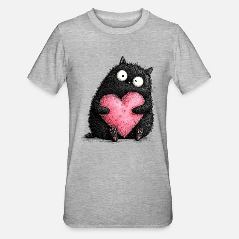 Amour des chats - T-shirt polycoton Unisexe - gris chiné
