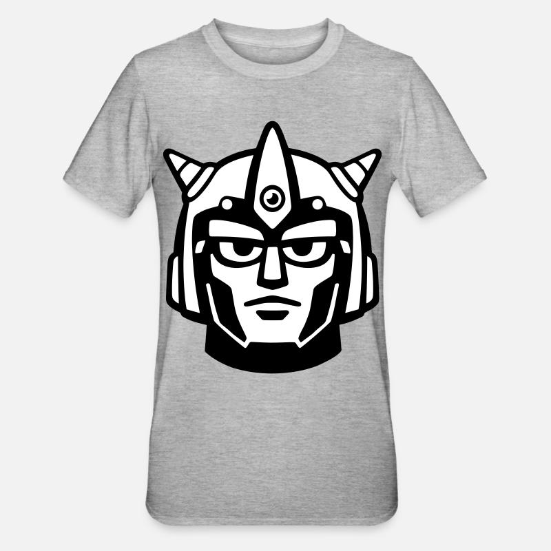 Doomforge Roboter Gesichtshelm - Unisex Polycotton T-Shirt - Grau meliert