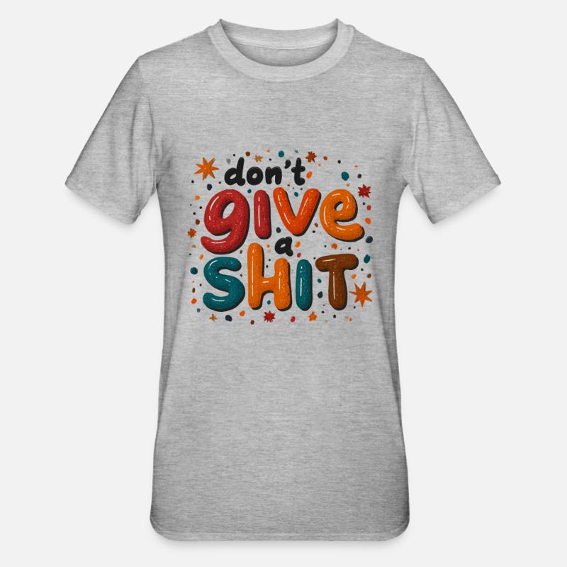 Gib niemals auf Farbexplosion - Unisex Polycotton T-Shirt - Grau meliert