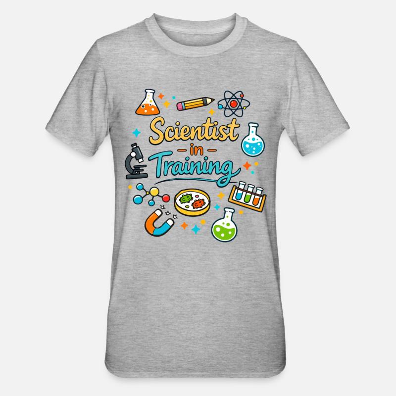 Junger Wissenschaftler in Ausbildung - Unisex Polycotton T-Shirt - Grau meliert