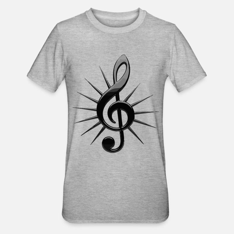Notes noires avec des rayons - T-shirt polycoton Unisexe - gris chiné