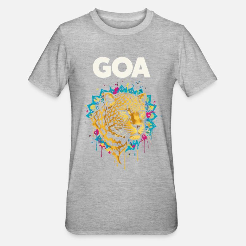 Goa Leopard Mandala - Unisex Polycotton T-Shirt - heather grey