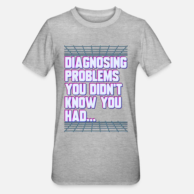 Nurse Practitioner Diagnosing Problems Nursing - Unisex Polycotton T-Shirt - Grau meliert