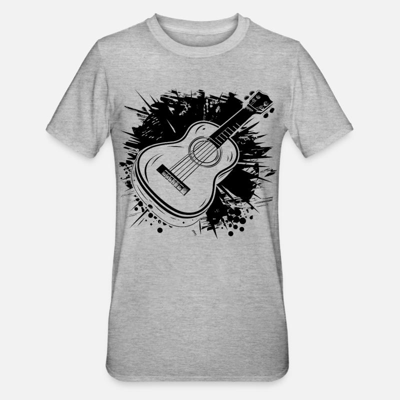 Graphismes Ukulélé - T-shirt polycoton Unisexe - gris chiné